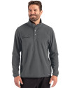 View image 13: Cutter & Buck Woodland Recycled Fleece Mens Snap Pullover Elemental Grey Front