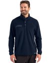 View image 23: Cutter & Buck Woodland Recycled Fleece Mens Snap Pullover Navy Blue Front
