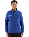 View image 28: Cutter & Buck Woodland Recycled Fleece Mens Snap Pullover Tour Blue Front