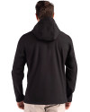 Clique Tempo Recycled Stretch Softshell Mens Hooded Jacket Black/Pure Slate Back Thumbnail Image