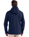 Clique Tempo Recycled Stretch Softshell Mens Hooded Jacket Dark Navy/Pure Slate Back Thumbnail Image
