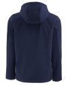 Clique Tempo Recycled Stretch Softshell Mens Hooded Jacket Dark Navy/Pure Slate Mannequin Back Thumbnail Image