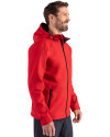Clique Tempo Recycled Stretch Softshell Mens Hooded Jacket Red/Black Side Thumbnail Image