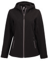 Clique Tempo Recycled Stretch Softshell Womens Hooded Jacket Black/Pure Slate Mannequin Thumbnail Image