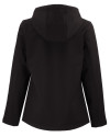 Clique Tempo Recycled Stretch Softshell Womens Hooded Jacket Black/Pure Slate Mannequin Back Thumbnail Image