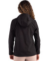 Clique Tempo Recycled Stretch Softshell Womens Hooded Jacket Black/Red Back Thumbnail Image