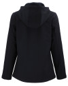 Clique Tempo Recycled Stretch Softshell Womens Hooded Jacket Black/Red Mannequin Back Thumbnail Image