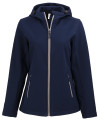 Clique Tempo Recycled Stretch Softshell Womens Hooded Jacket Dark Navy/Pure Slate Mannequin Thumbnail Image