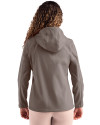 Clique Tempo Recycled Stretch Softshell Womens Hooded Jacket Pistol/Black Back Thumbnail Image