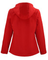 Clique Tempo Recycled Stretch Softshell Womens Hooded Jacket Red/Black Mannequin Back Thumbnail Image