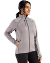 Alabama Crimson Tide Cutter & Buck Peshastin Fleece Recycled Womens Full Zip Jacket Elemental Grey Heather Side Thumbnail Image