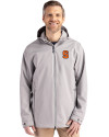 Syracuse Orange Cutter & Buck Camano Everyday Stretch Recycled Mens Water Resistant Jacket Polished Medium Gray Front Thumbnail Image