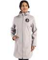 Florida State Seminoles Cutter & Buck Camano Everyday Stretch Recycled Womens Water Resistant Jacket Polished Medium Gray Front Thumbnail Image