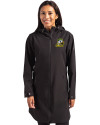 Oregon Ducks Cutter & Buck Camano Everyday Stretch Recycled Womens Water Resistant Jacket Black Front Thumbnail Image