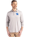 Kentucky Wildcats Cutter & Buck Coastline Epic Comfort Recycled Mens Long Sleeve Polo CONCRETE Front Thumbnail Image