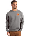 Syracuse Orange Cutter & Buck Roam Epic Versatility Recycled Crew Neck Mens Pullover Elemental Grey Front Thumbnail Image