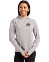 Ohio State Buckeyes - Cutter & Buck Adapt Knit Recycled Womens Heathered Hooded Pullover Polished Heather Front Thumbnail Image