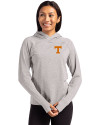 Tennessee Volunteers Cutter & Buck Adapt Knit Recycled Womens Heathered Hooded Pullover Polished Heather Front Thumbnail Image