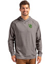 Oregon Ducks- Cutter & Buck Adapt Knit Recycled Mens Heathered Hooded Pullover Black Heather Front Thumbnail Image