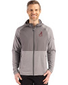 Alabama Crimson Tide Alumni Cutter & Buck Peshastin Fleece Recycled Mens Hybrid Jacket Elemental Grey Heather Front Thumbnail Image