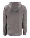 Louisville Cardinals Alumni Cutter & Buck Adapt Knit Recycled Mens Heathered Hooded Pullover Black Heather Mannequin Back Thumbnail Image