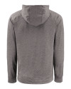 Nebraska Cornhuskers Alumni Cutter & Buck Adapt Knit Recycled Mens Heathered Hooded Pullover Black Heather Mannequin Back Thumbnail Image