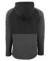 Kansas Jayhawks Alumni Cutter & Buck Peshastin Fleece Recycled Mens Hybrid Jacket Black Heather Mannequin Back Thumbnail Image