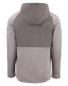Kansas Jayhawks Alumni Cutter & Buck Peshastin Fleece Recycled Mens Hybrid Jacket Elemental Grey Heather Mannequin Back Thumbnail Image