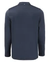 Georgia Tech Yellow Jackets Alumni Cutter & Buck Coastline Epic Comfort Recycled Mens Long Sleeve Polo Navy Blue Mannequin Back Thumbnail Image