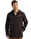 Ohio State Brutus Vintage Cutter & Buck Camano Everyday Stretch Recycled Mens Water Resistant Jacket Black Front Thumbnail Image