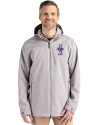 Kansas State Wildcats Wabash Vintage Cutter & Buck Camano Everyday Stretch Recycled Mens Water Resistant Jacket Polished Medium Gray Front Thumbnail Image