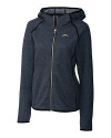 Los Angeles Chargers Cutter & Buck Mainsail Full Zip Hooded Womens Jacket Liberty Navy Heather Mannequin Thumbnail Image