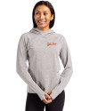 Idaho State Bengals College Vault Cutter & Buck Adapt Knit Recycled Womens Heathered Hooded Pullover Polished Heather Front Thumbnail Image