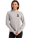 Northern Arizona Lumberjacks College Vault Cutter & Buck Adapt Knit Recycled Womens Heathered Hooded Pullover Polished Heather Front Thumbnail Image