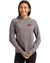New Mexico State Aggies College Vault Cutter & Buck Adapt Knit Recycled Womens Heathered Hooded Pullover Black Heather Front Thumbnail Image