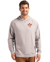 Texas Longhorns College Vault Cutter & Buck Adapt Knit Recycled Mens Heathered Hooded Pullover Polished Heather Front Thumbnail Image