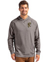 Grambling Tigers College Vault Cutter & Buck Adapt Knit Recycled Mens Heathered Hooded Pullover Black Heather Front Thumbnail Image