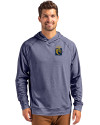 FIU Panthers College Vault Cutter & Buck Adapt Knit Recycled Mens Heathered Hooded Pullover Navy Blue Heather Front Thumbnail Image