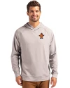Syracuse Orange College Vault Cutter & Buck Adapt Knit Recycled Mens Heathered Hooded Pullover Polished Heather Front Thumbnail Image