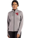 Western Kentucky Hilltoppers College Vault Cutter & Buck Peshastin Fleece Recycled Womens Full Zip Jacket Elemental Grey Heather Front Thumbnail Image