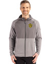 Missouri Tigers College Vault Cutter & Buck Peshastin Fleece Recycled Mens Hybrid Jacket Elemental Grey Heather Front Thumbnail Image