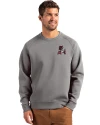 View image 4: Arkansas Razorbacks College Vault Cutter & Buck Roam Recycled Buttery-Soft Knit Mens Crew Neck Pullover Elemental Grey Front
