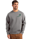NDSU Bison Vintage Cutter & Buck Roam Recycled Crew Neck Mens Pullover Elemental Grey Front Thumbnail Image
