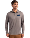 Old Dominion Monarchs College Vault Cutter & Buck Coastline Epic Comfort Recycled Mens Long Sleeve Polo Elemental Grey Front Thumbnail Image