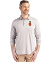 UCF Knights College Vault Cutter & Buck Coastline Epic Comfort Recycled Mens Long Sleeve Polo CONCRETE Front Thumbnail Image