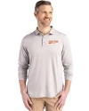 Idaho State Bengals College Vault Cutter & Buck Coastline Epic Comfort Recycled Mens Long Sleeve Polo CONCRETE Front Thumbnail Image