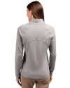 Indiana Hoosiers Cutter & Buck Adapt Eco Knit Stretch Recycled Womens Half Zip Pullover Polished Medium Gray Back Thumbnail Image