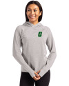 Charlotte 49ers Cutter & Buck Adapt Knit Recycled Womens Heathered Hooded Pullover Polished Heather Front Thumbnail Image