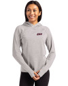 Eastern Kentucky Colonels Cutter & Buck Adapt Knit Recycled Womens Heathered Hooded Pullover Polished Heather Front Thumbnail Image