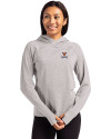 View image 1: Virginia Cavaliers Cutter & Buck Adapt Recycled Soft Knit Stretch Womens Hooded Pullover Polished Heather Front